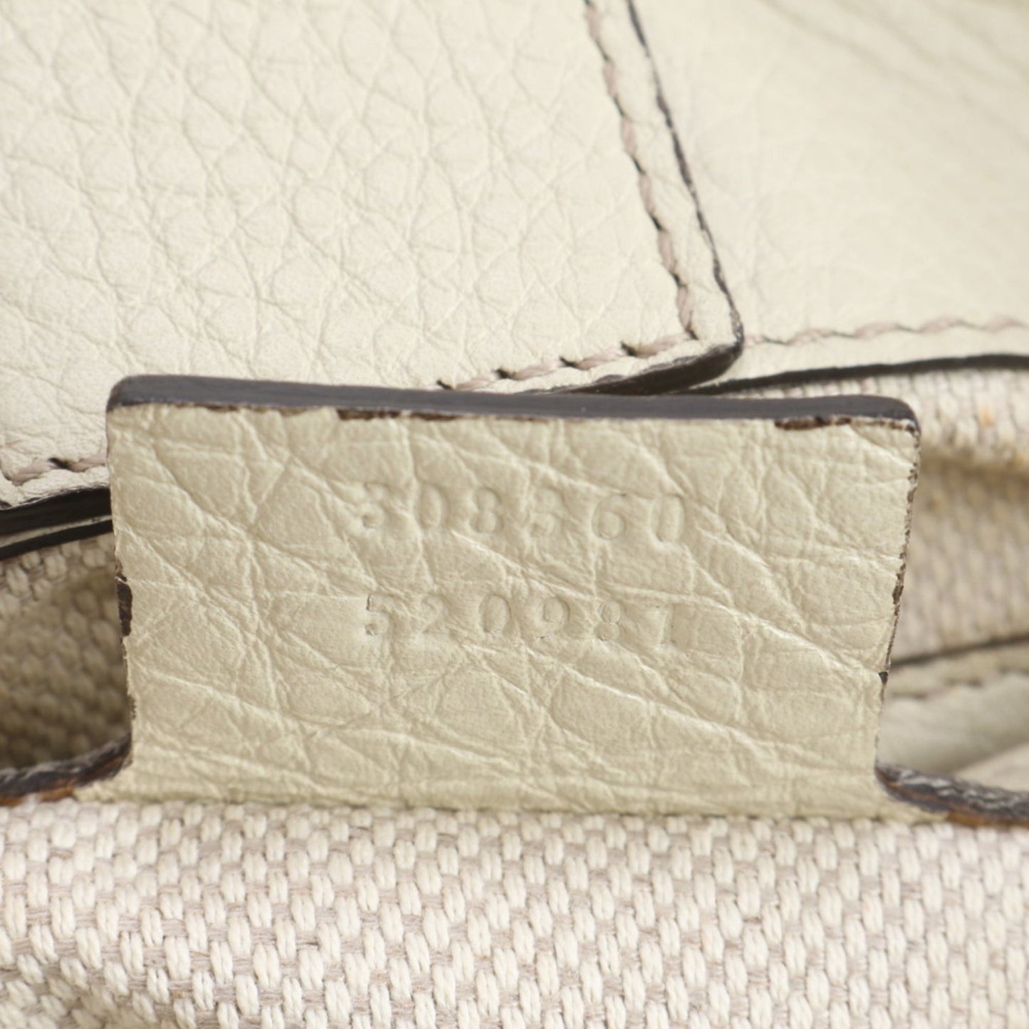 Gucci Beige Leather Canvas Shoulder Bag ( )