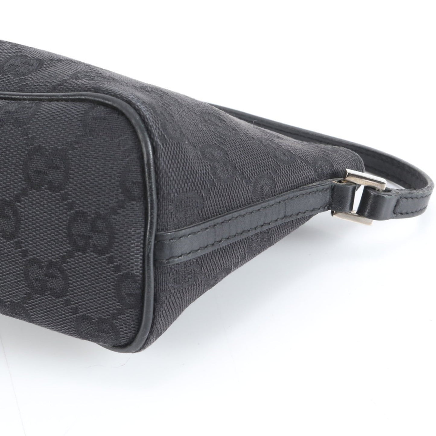 Gucci Black Leather Canvas Pouch Shoulder Bag ( )