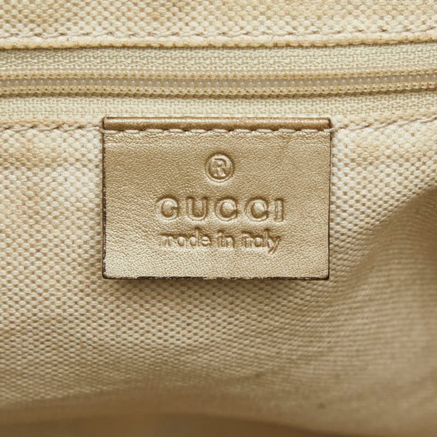 Gucci Beige Brown Canvas Leather Shoulder Bag Tote Bag ( )