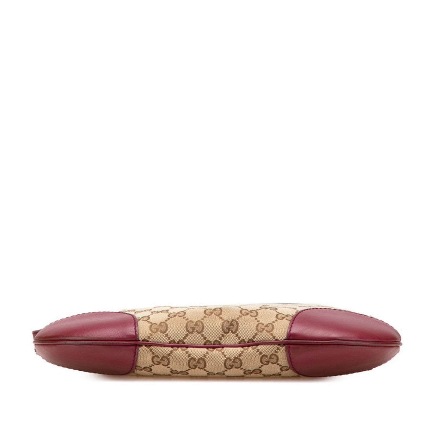 Gucci Beige Wine Canvas Leather Shoulder Bag ( )