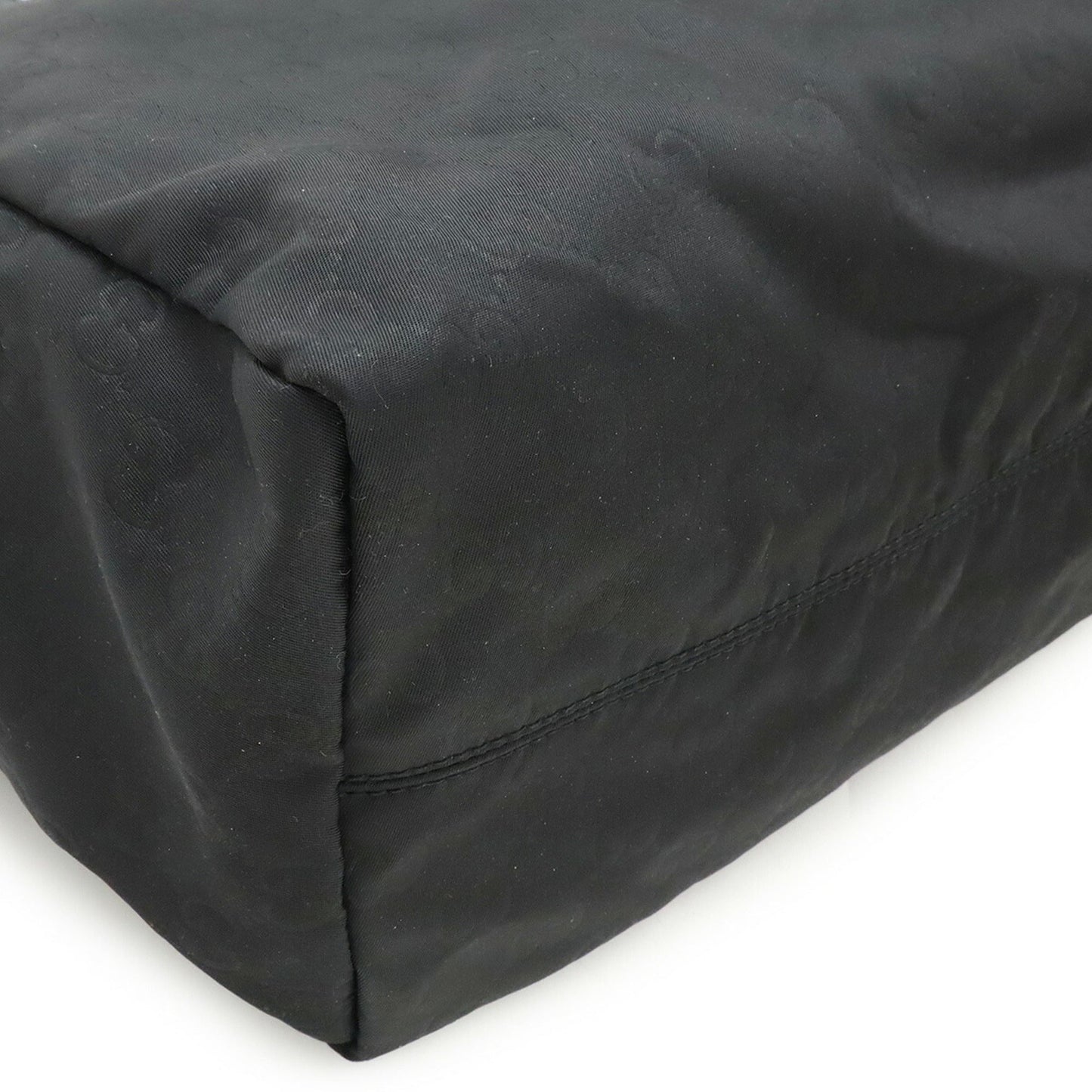 Gucci Black Nylon Leather Handbag Tote Bag ( )