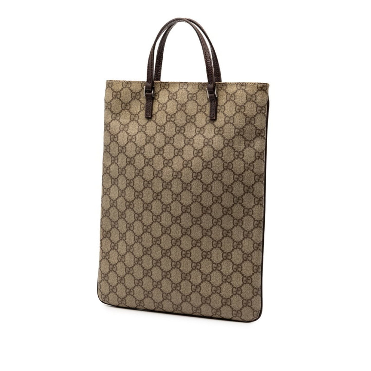 Gucci Beige Brown Pvc Leather Handbag Tote Bag ( )