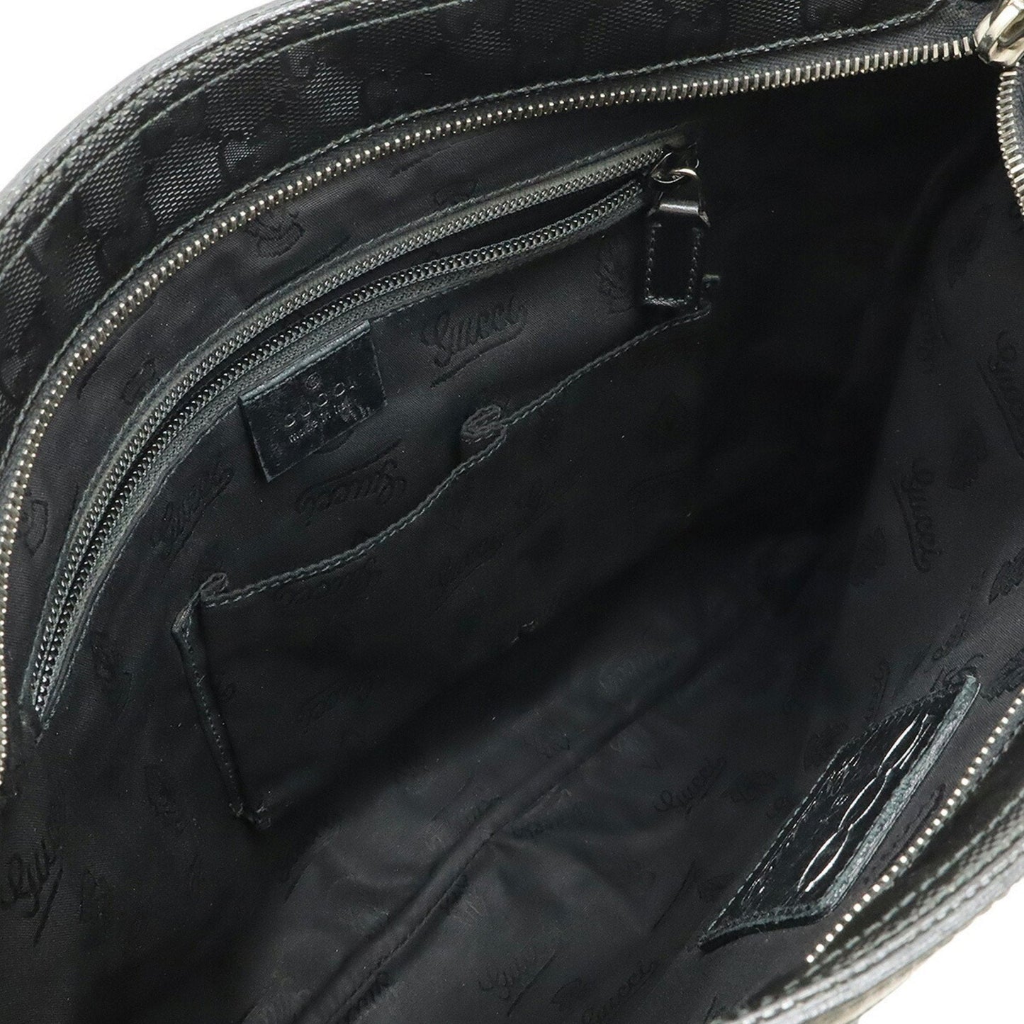 Gucci Black Green Red Color Gg ImprimÃ© Leather Shoulder Bag ( )