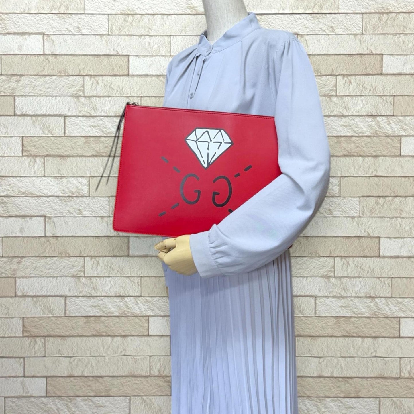 Gucci Red Color Leather Shoulder Bag ( )