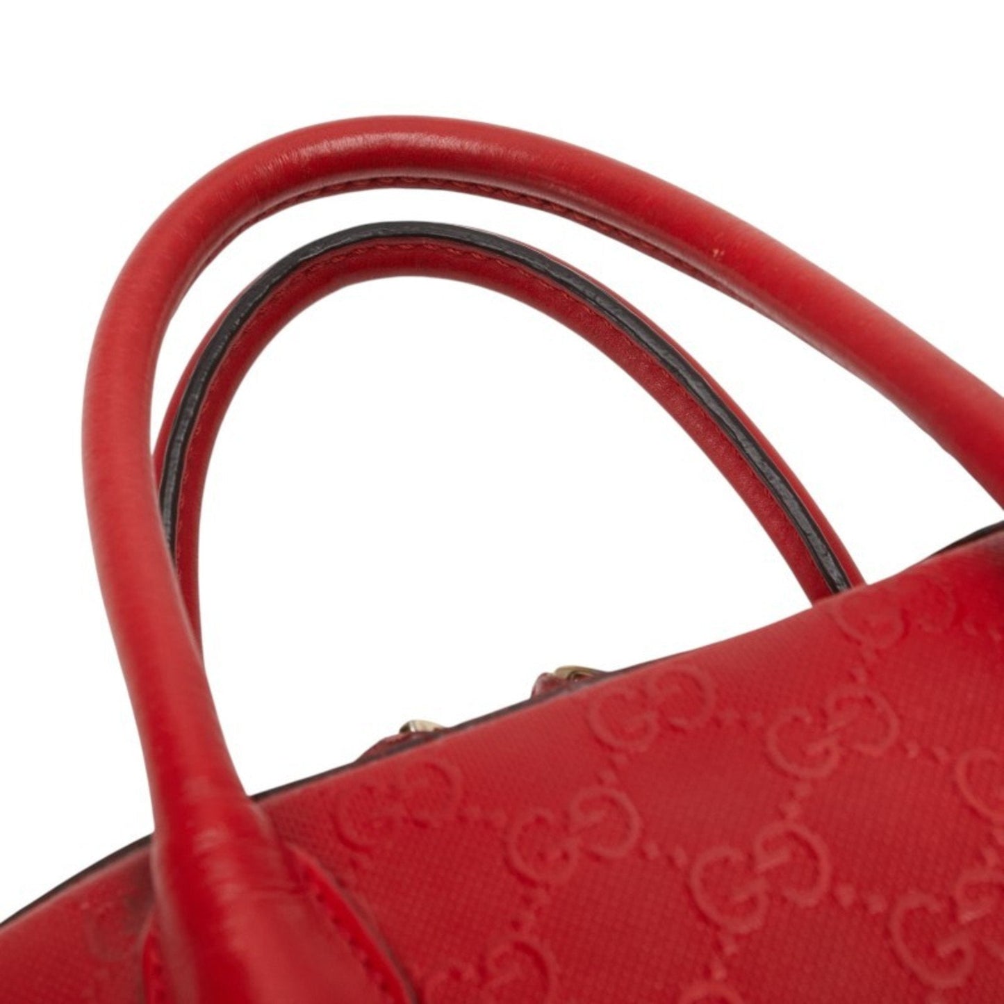 Gucci Red Color Leather Handbag Shoulder Bag ( )