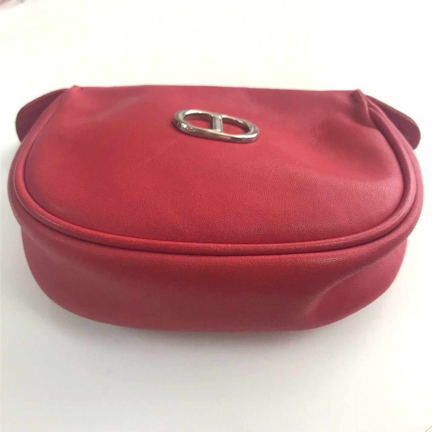 Christian Dior Red Color Leather Pochette Shoulder Bag ()