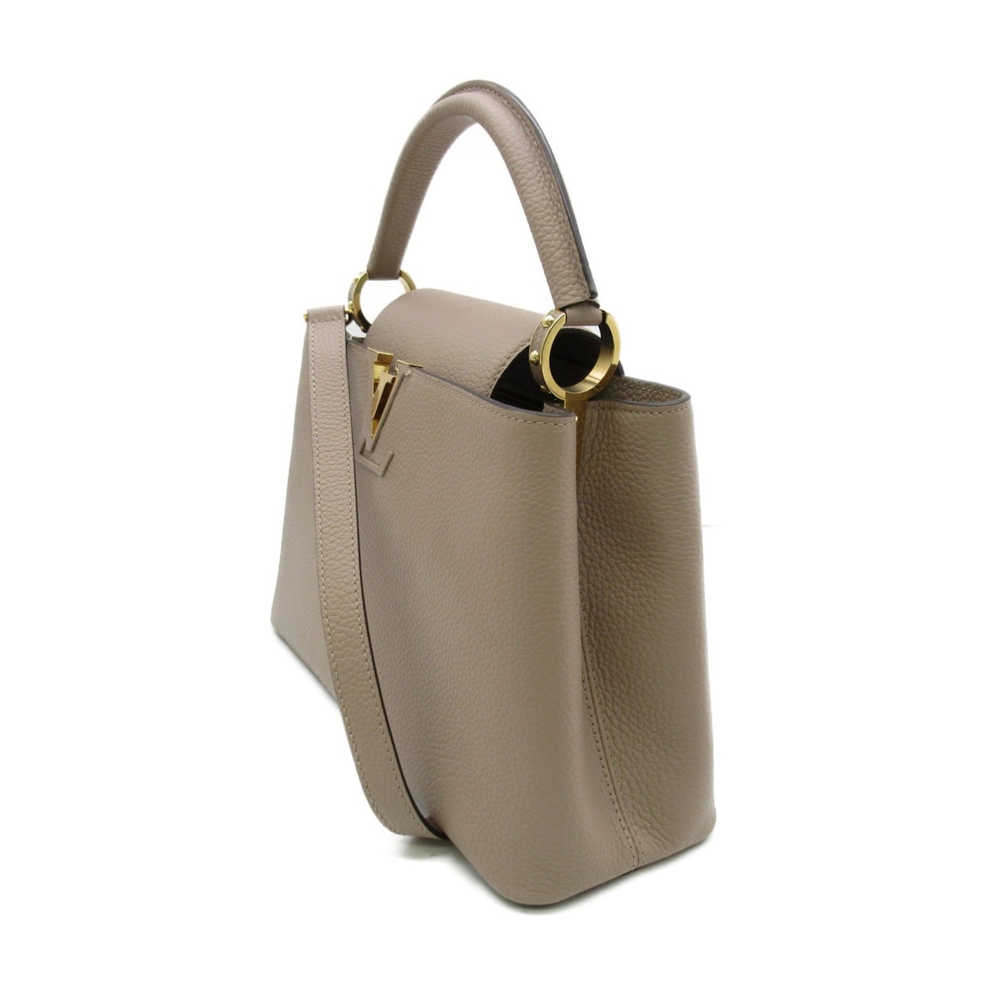 LOUIS VUITTON CapucineMM Beige Galet Taurillon Clemence Leather leather M42253
