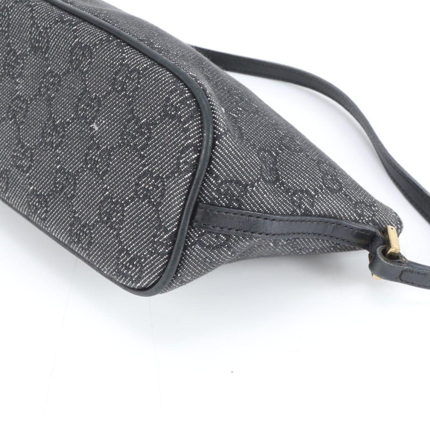 Gucci Black Leather Canvas Pouch Shoulder Bag ( )