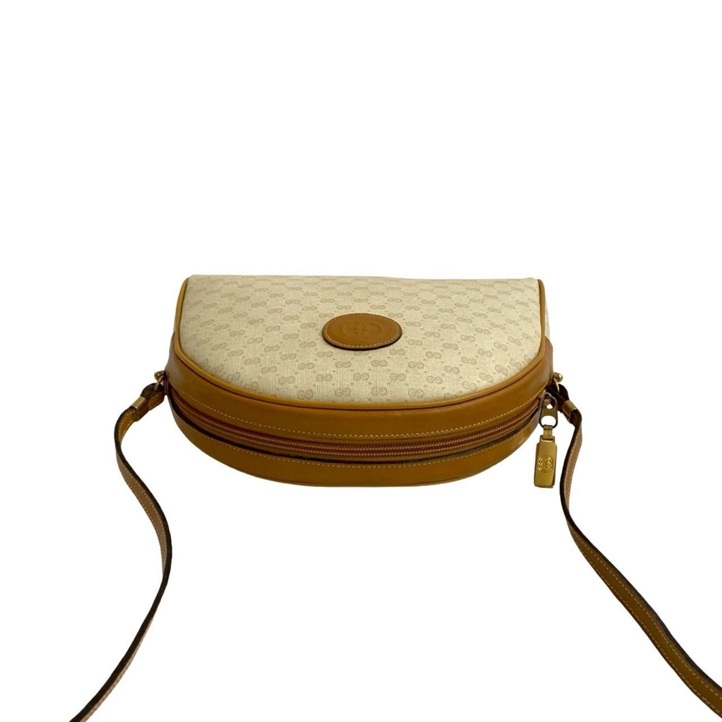 Gucci Brown Ivory Leather Pvc Pochette Shoulder Bag ( )