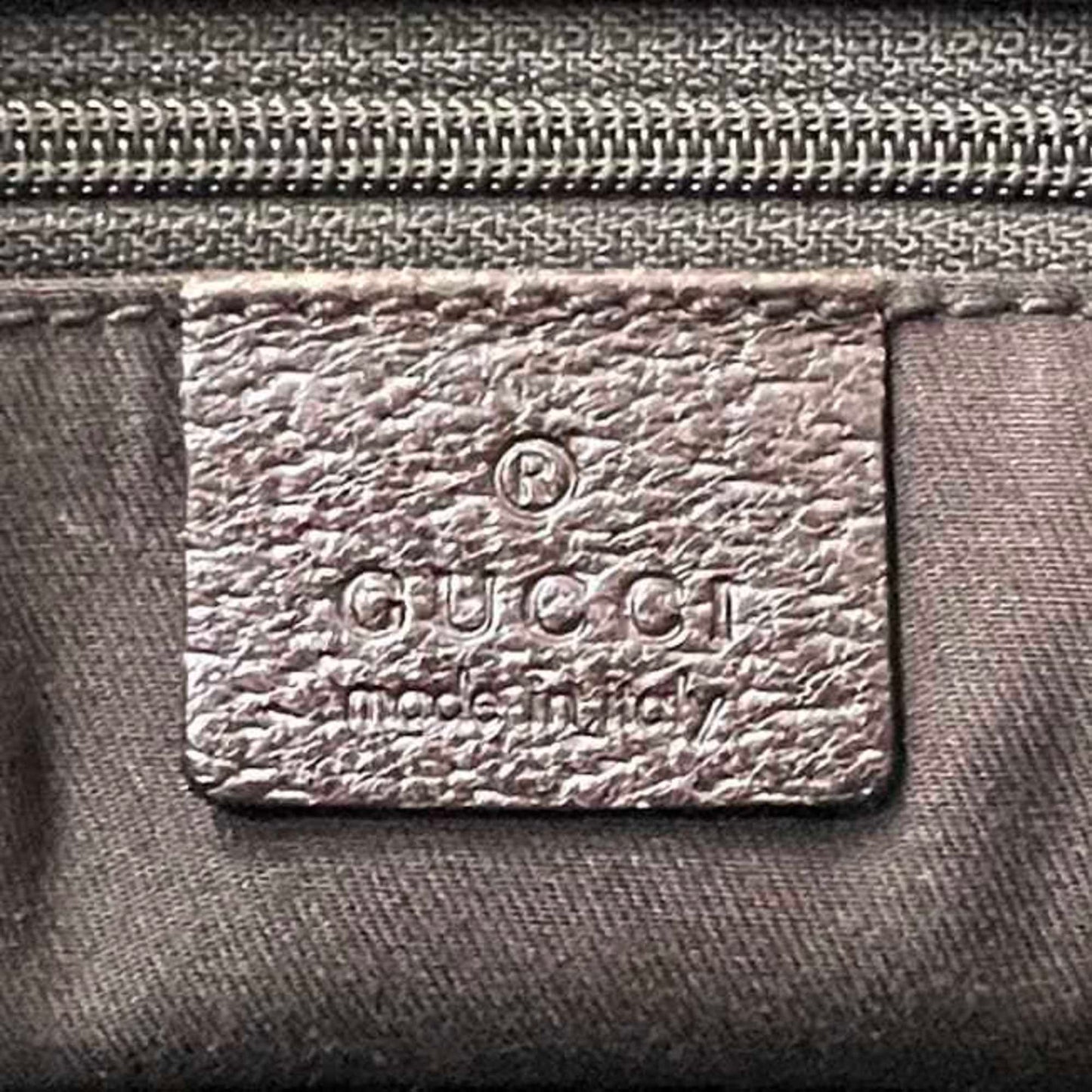 Gucci Beige Brown Canvas Leather Handbag Tote Bag ( )