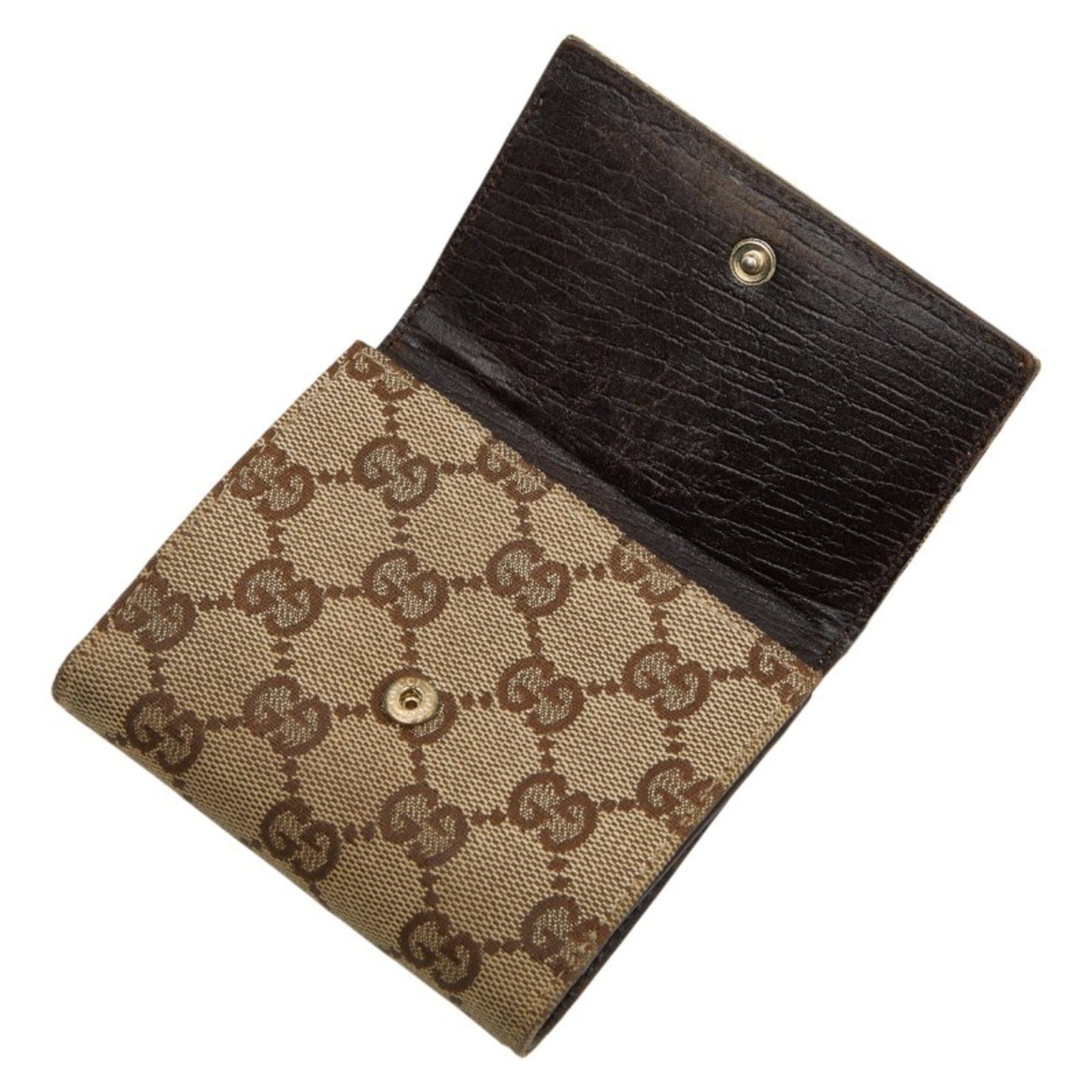 Gucci Brown Canvas Leather Wallet (Bi-Fold) ( )