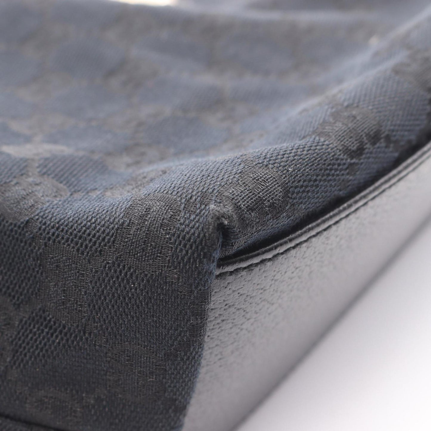 Gucci Black Canvas Leather Tote Bag ( )