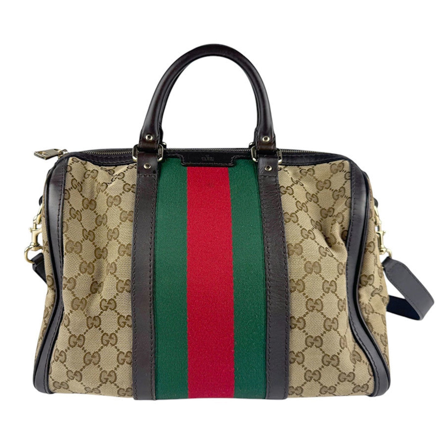 Gucci Leather Canvas Shoulder Bag