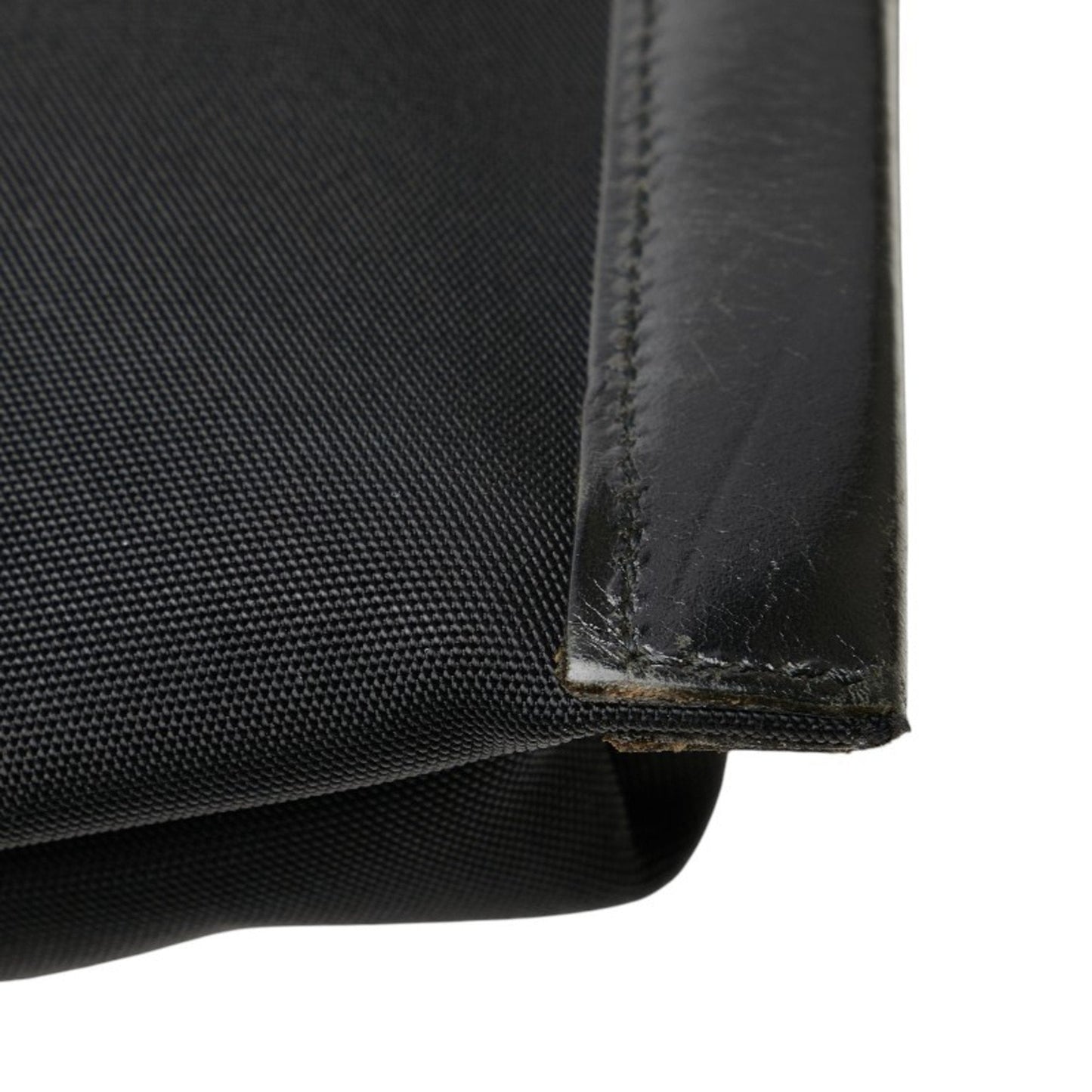 Gucci Black Leather Nylon Canvas Shoulder Bag ( )