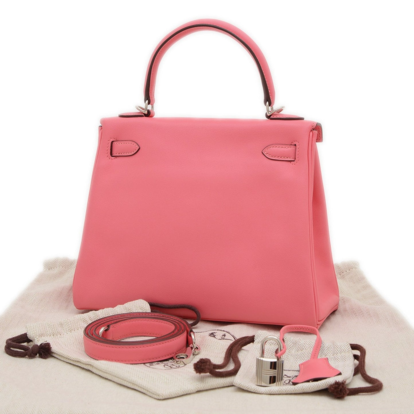 Hermes Kelly Rose Azalee Swift Leather Handbag ( )