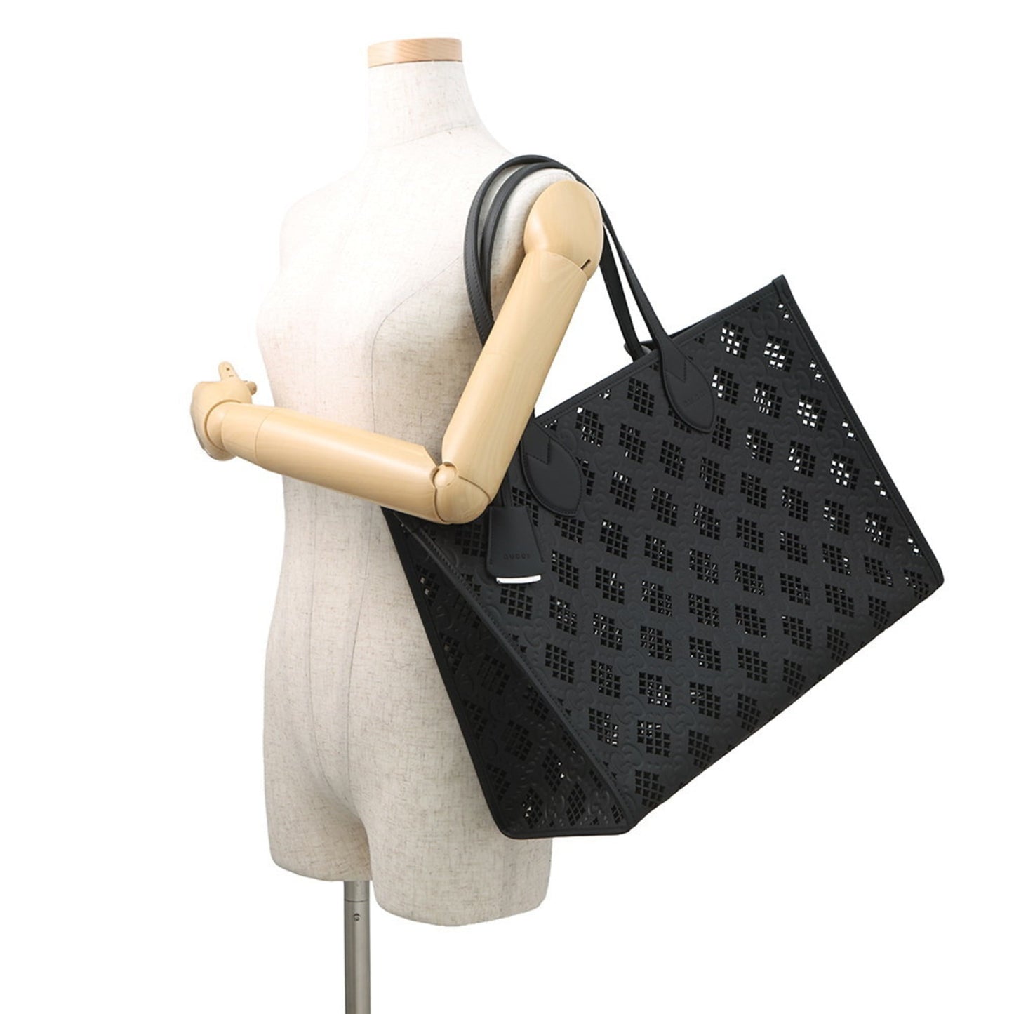 Gucci Black Gg Leather Tote Bag ( )