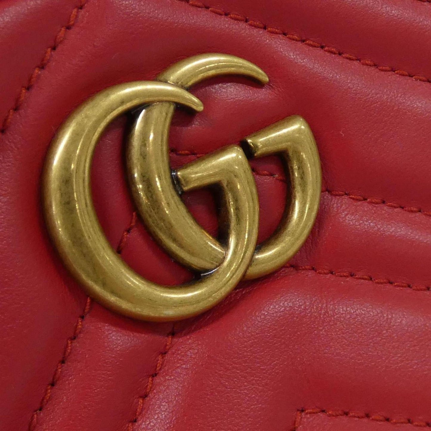 Gucci Red Color Leather Shoulder Bag ( )