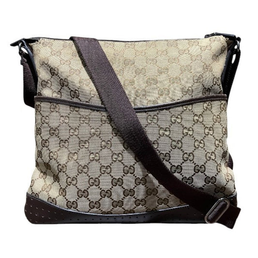 Gucci Leather Canvas Shoulder Bag