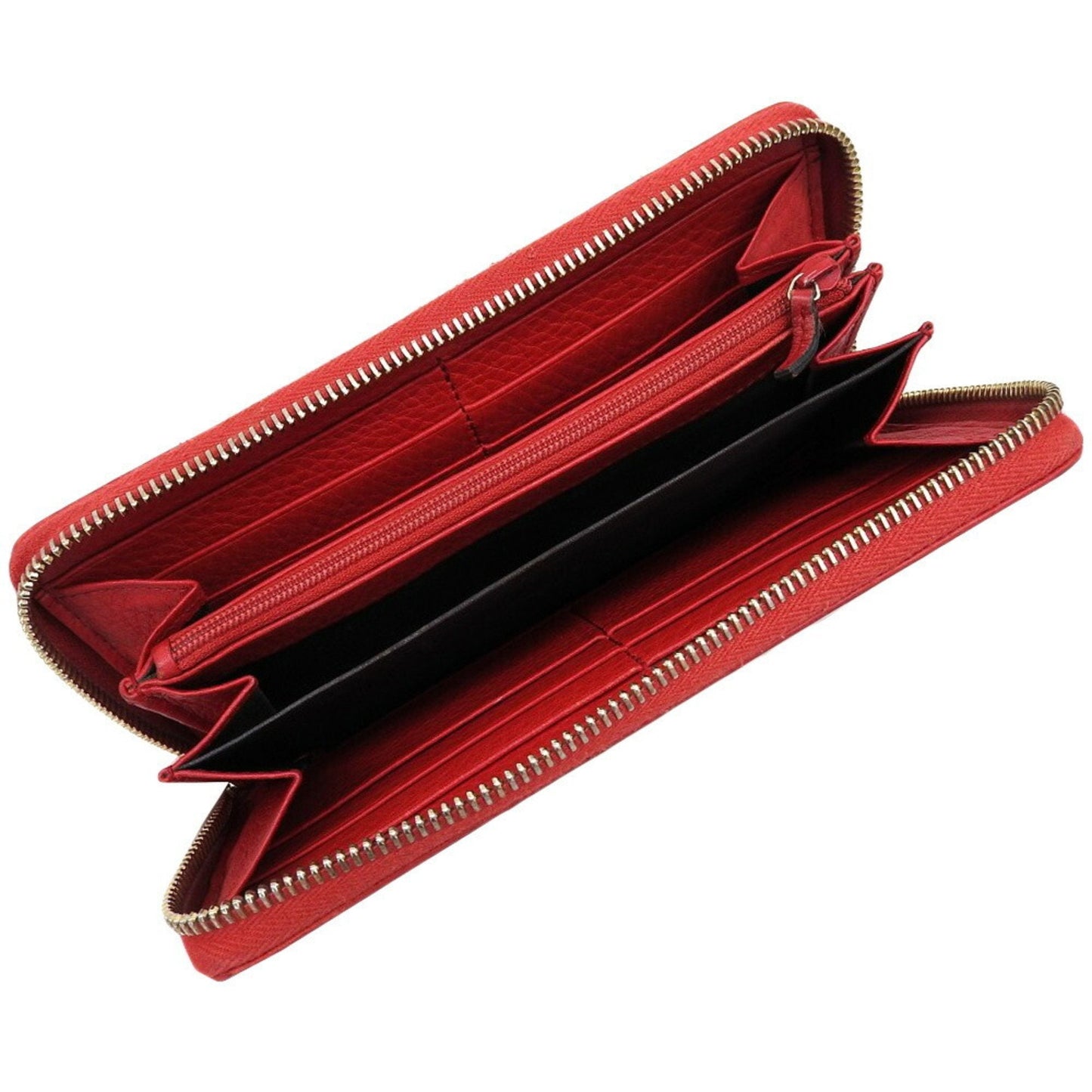 Gucci Red Color Leather Long Wallet (Bi-Fold) ( )