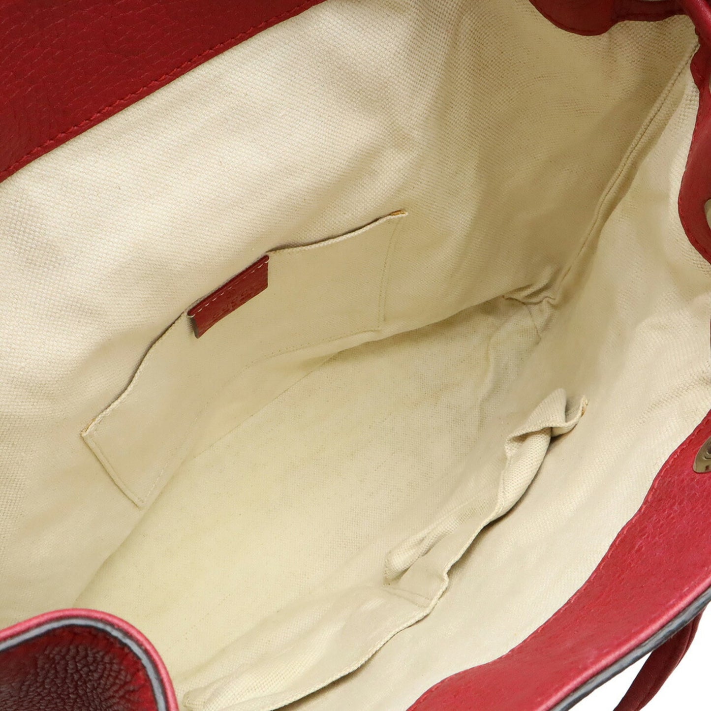 Gucci Red Color Bamboo Leather Backpack Shoulder Bag ( )
