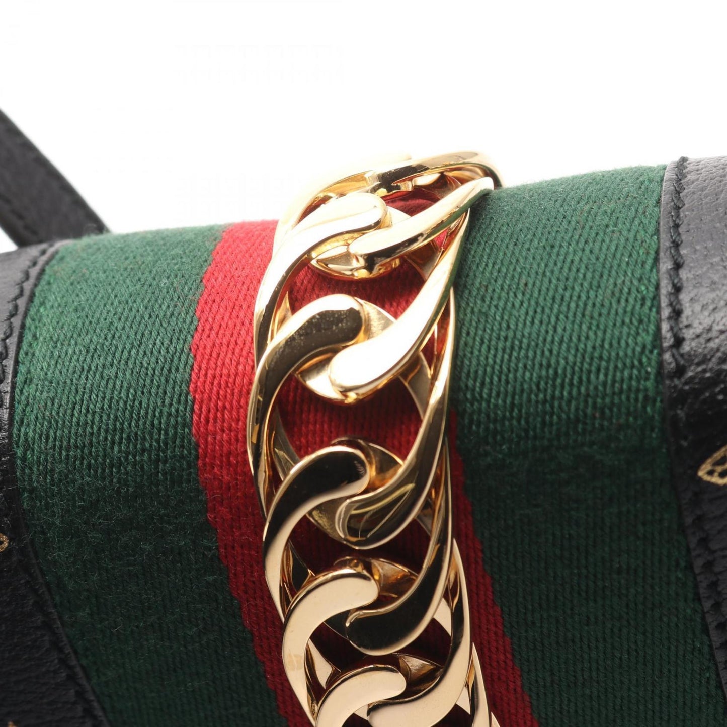 Gucci Black Gold Leather Shoulder Bag ( )