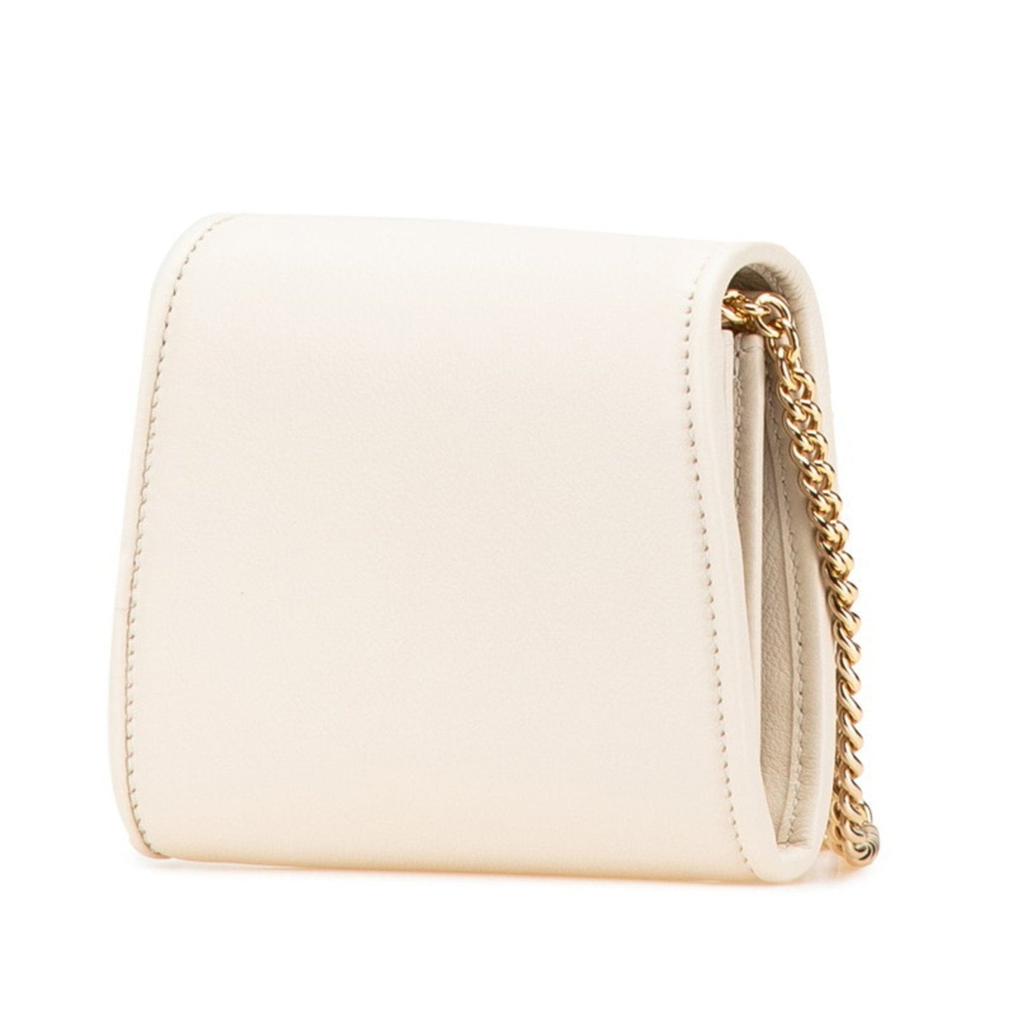 Gucci Gold Ivory Leather Shoulder Bag ( )