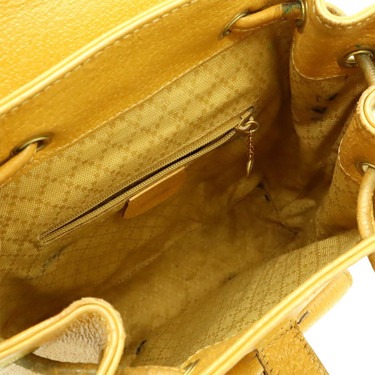 Gucci Beige Light Brown Bamboo Leather Backpack Shoulder Bag ( )