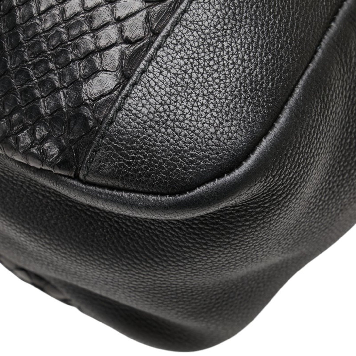Gucci Black Leather Shoulder Bag Tote Bag ( )