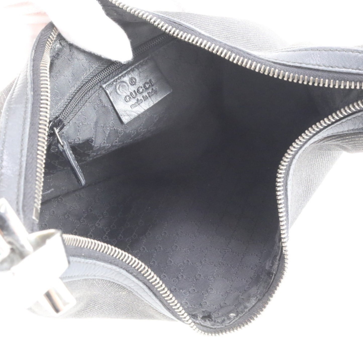 Gucci Black Leather Canvas Shoulder Bag ( )