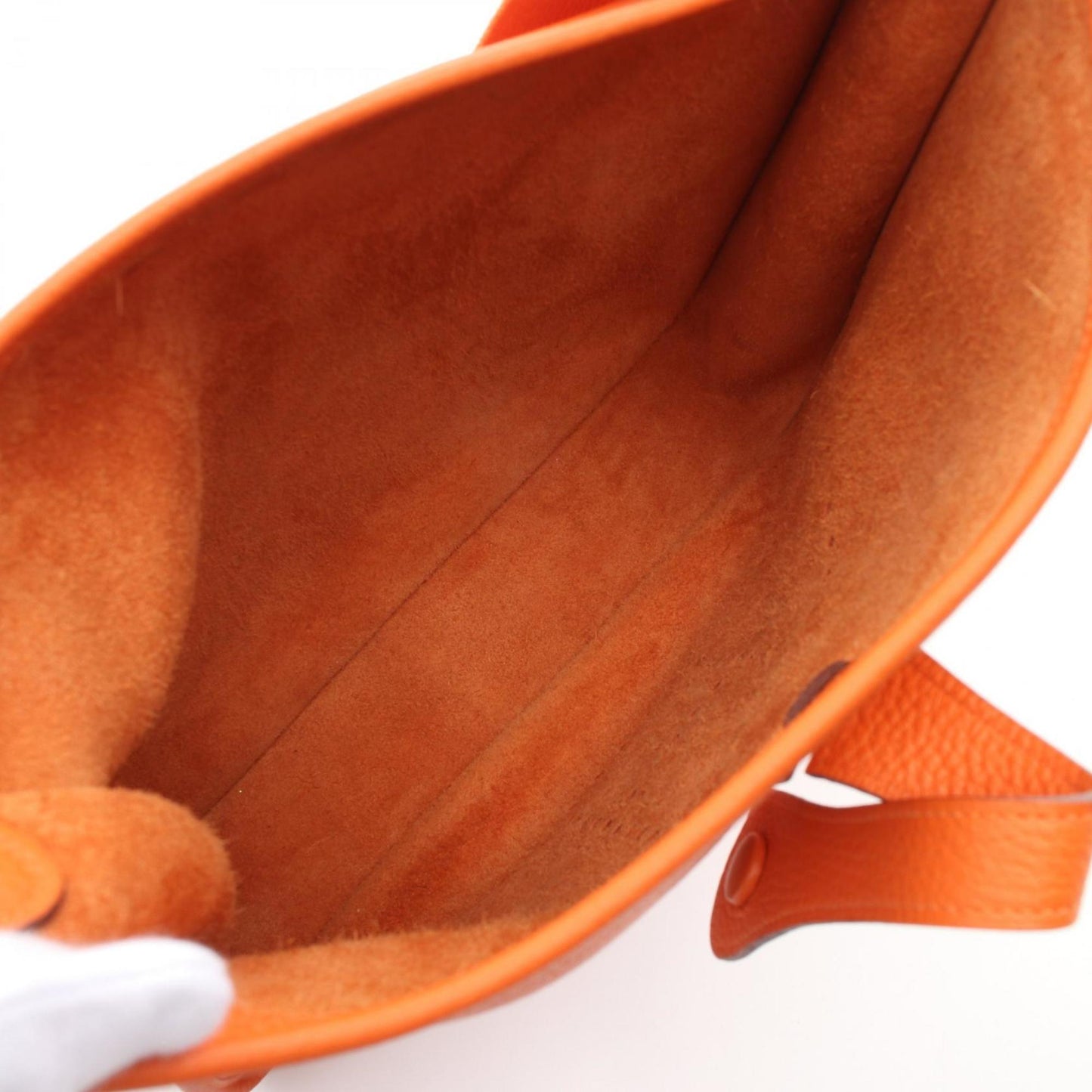Hermes Orange Taurillon Clemence Leather Shoulder Bag ( )