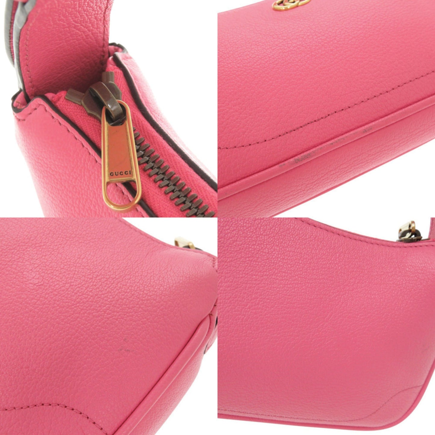 Gucci Pink Leather Handbag Shoulder Bag ( )