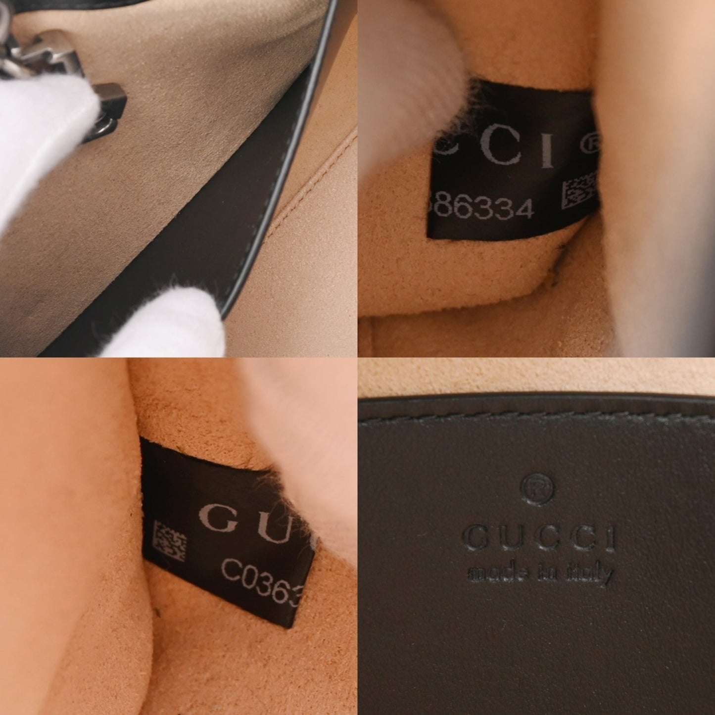 Gucci Black Silver Leather Tote Bag ( )