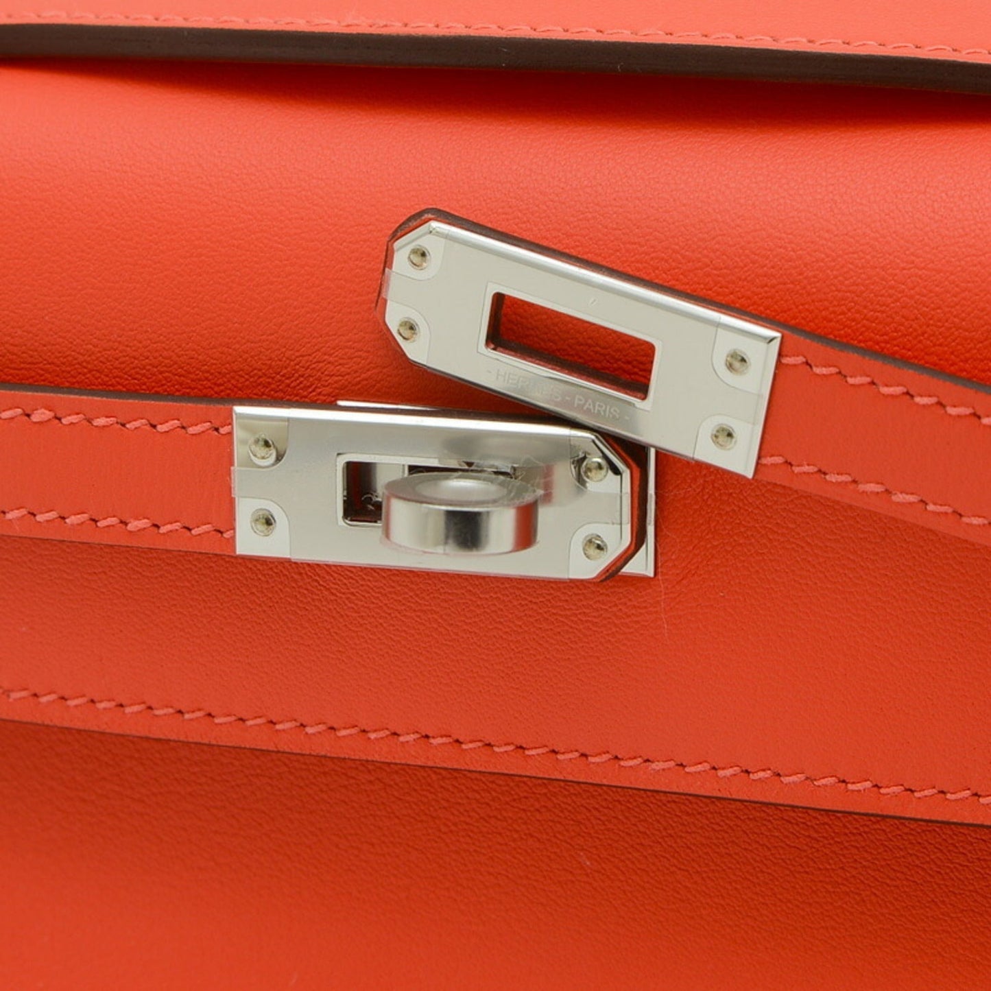 Hermes Orange Swift Leather Clutch Bag Handbag Shoulder Bag ( )