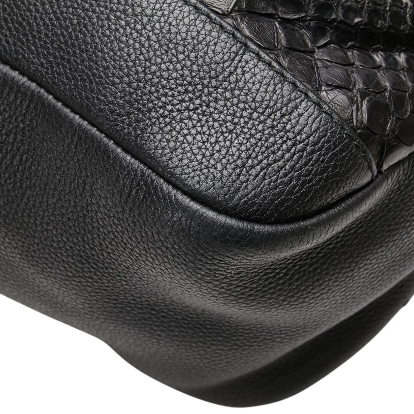 Gucci Black Leather Shoulder Bag Tote Bag ( )