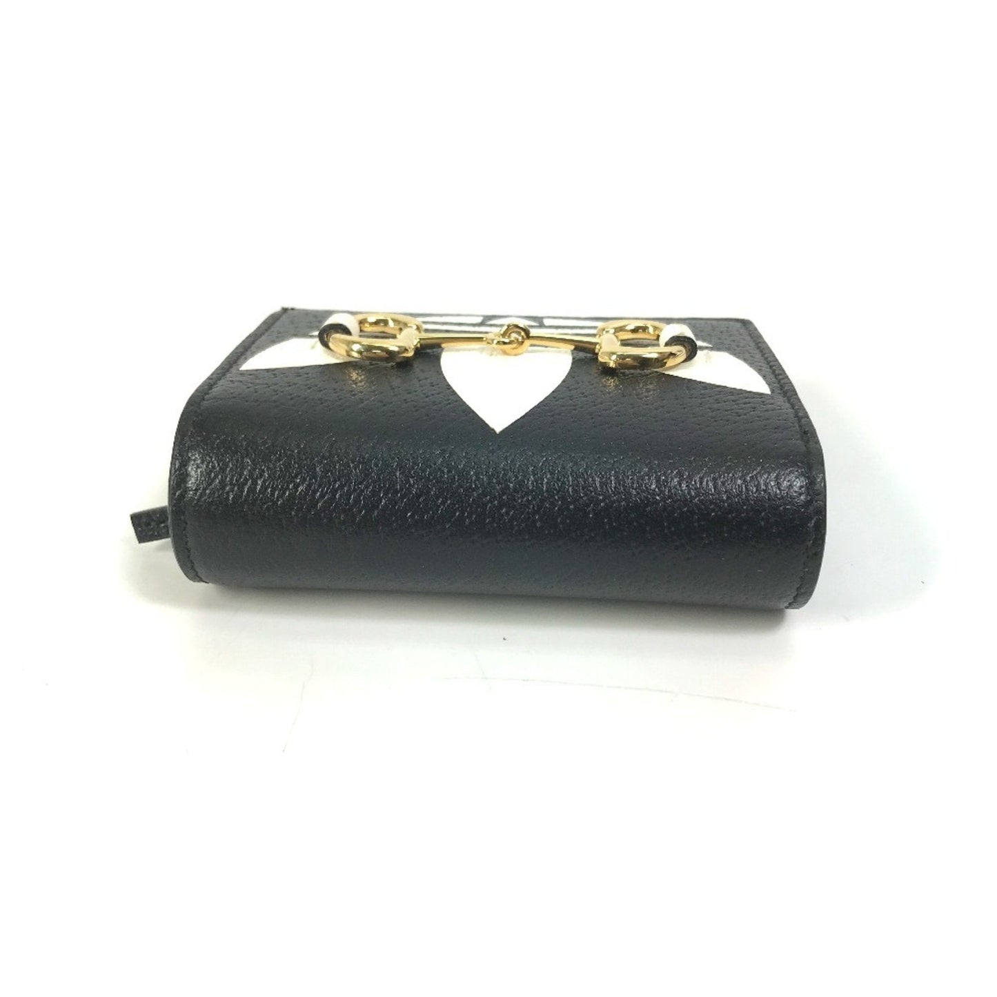 Gucci Black White Leather Chain/Shoulder Wallet ( )