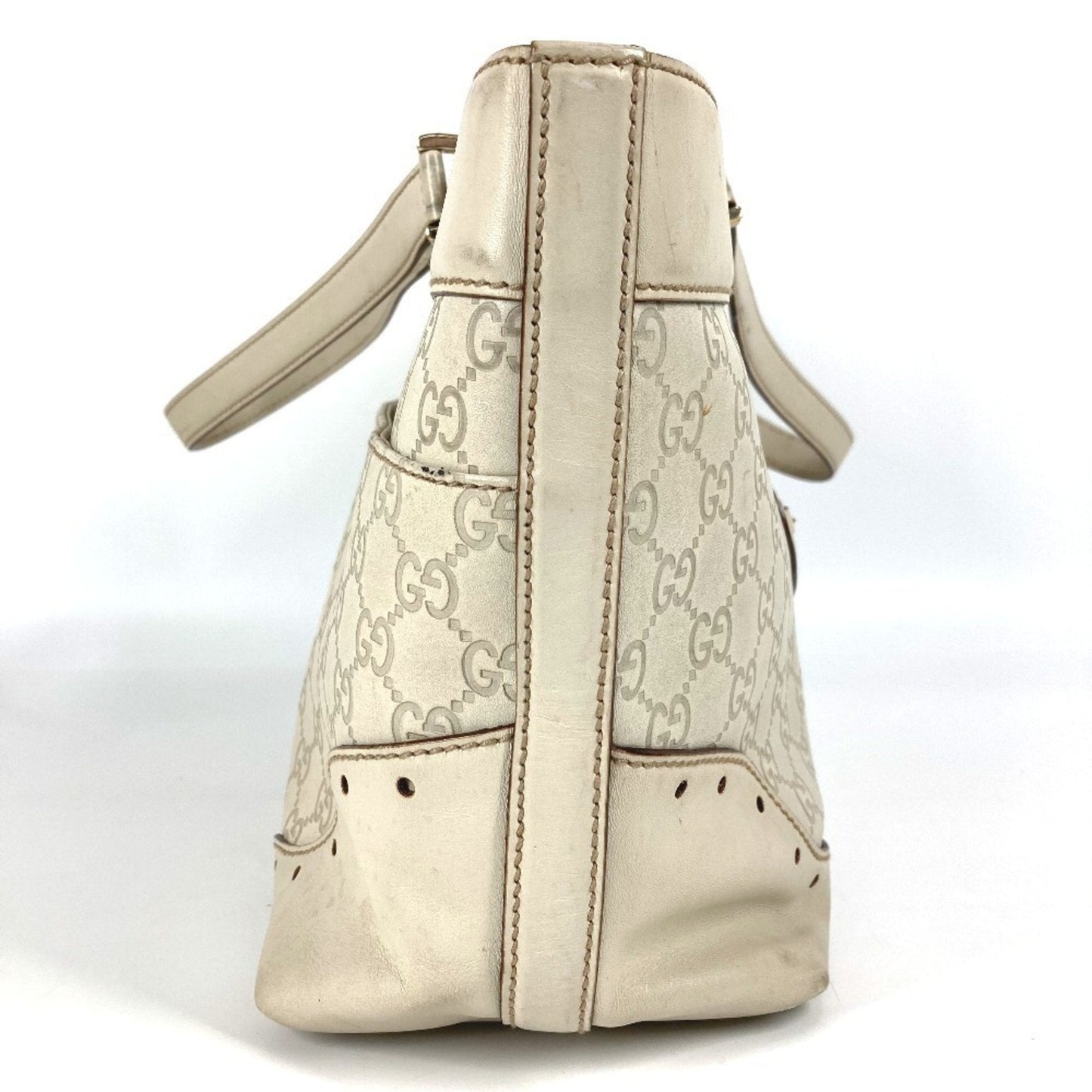 Gucci Off-White Leather Shoulder Bag Tote Bag ( )