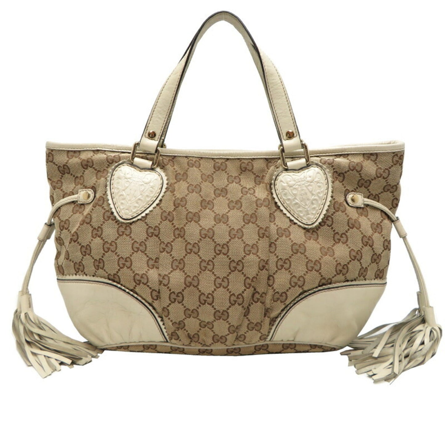 Gucci Beige White Gg Canvas Tote Bag ( )