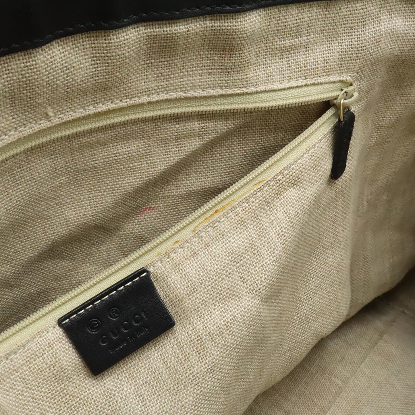 Gucci Black Micro Gg Leather Shoulder Bag Tote Bag ( )