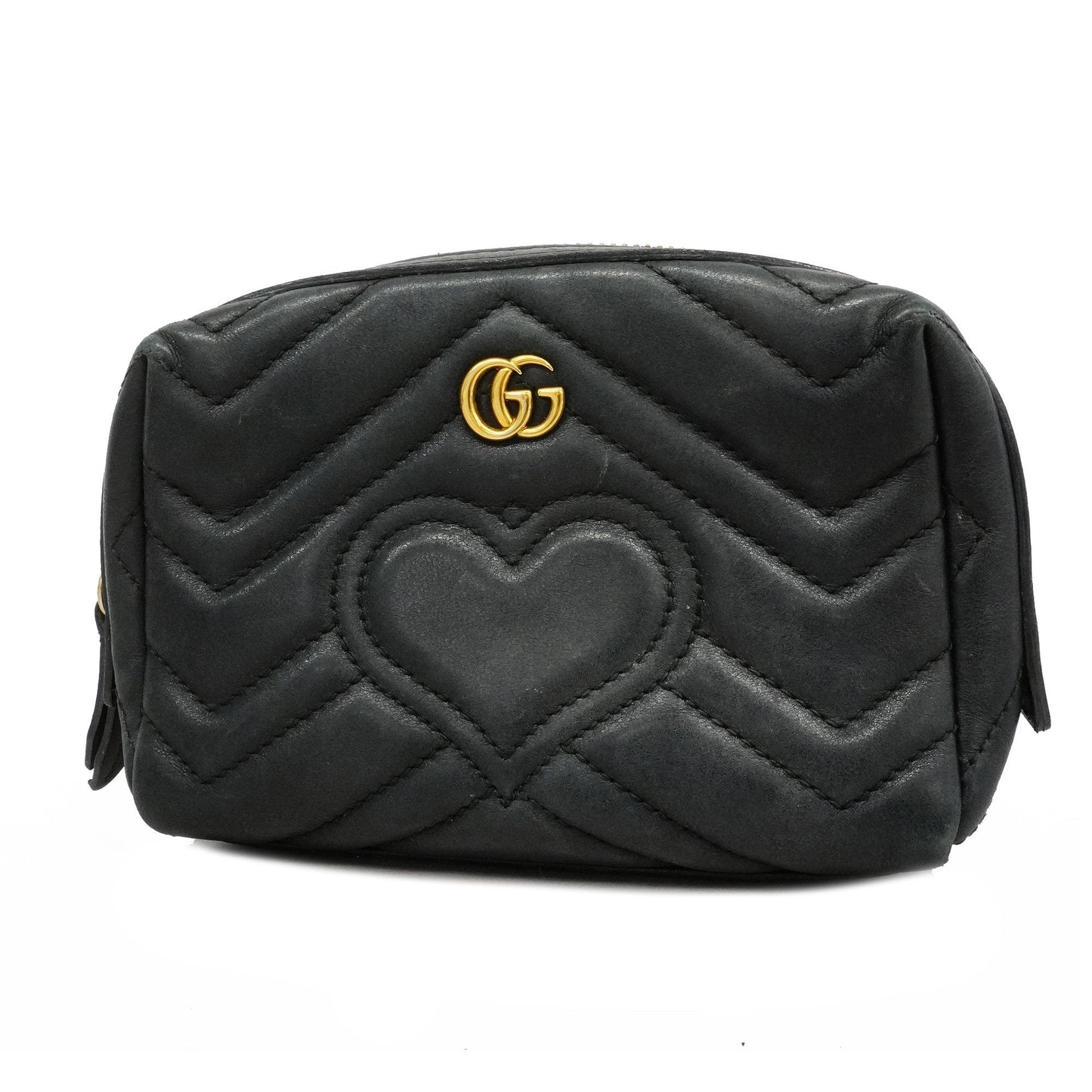 Gucci GG Marmont Black Leather Clutch