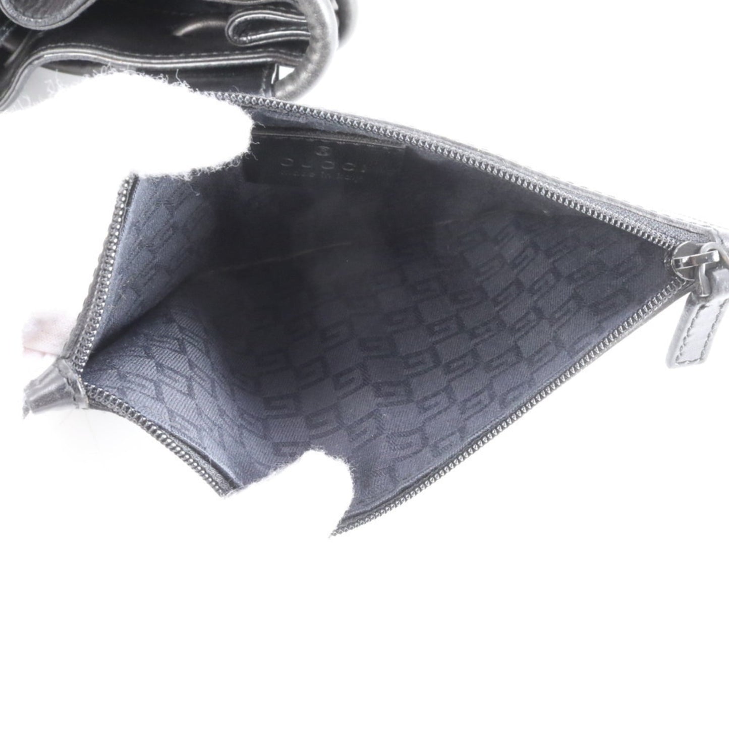 Gucci Black Leather Pouch Tote Bag ( )