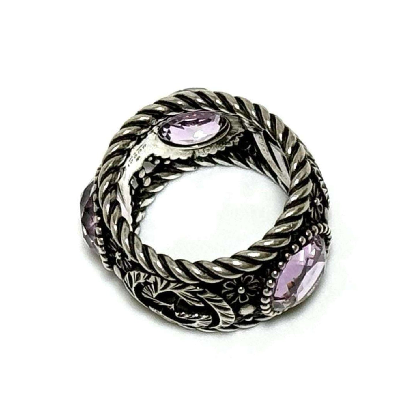 Gucci Silver Rhinestone Silver 925 Band Ring ( )