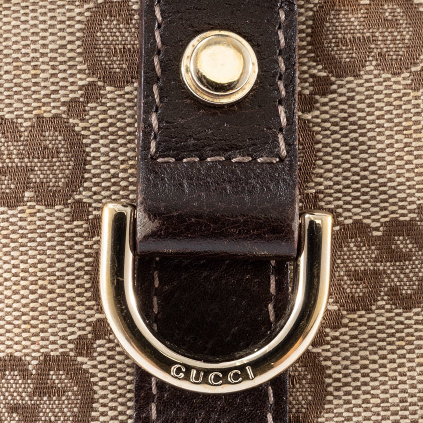 Gucci Gg Canvas Beige Brown Gg Canvas Leather Tote Bag ( )