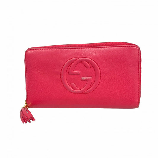 Gucci Pink Leather Long Wallet (Bi-Fold) ( )