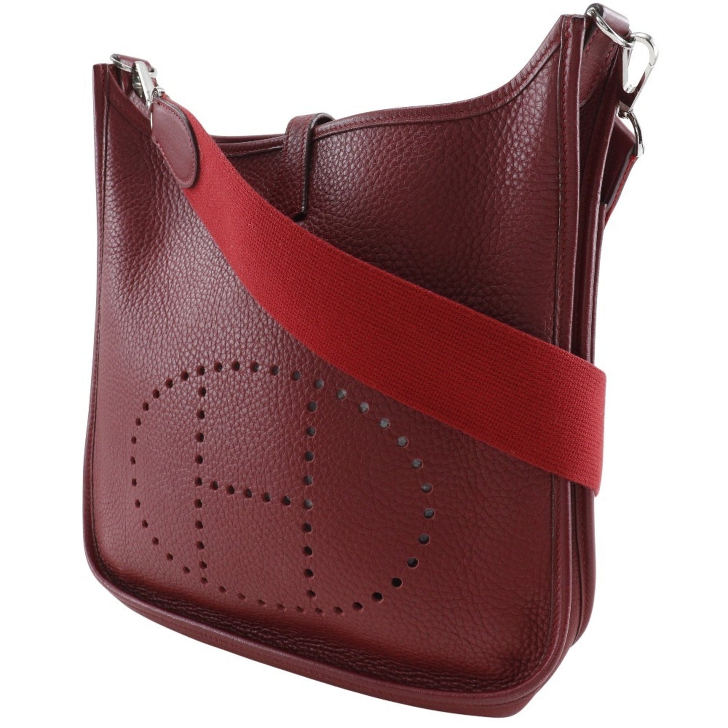 Hermes Red Color Taurillon Clemence Leather Shoulder Bag ( )