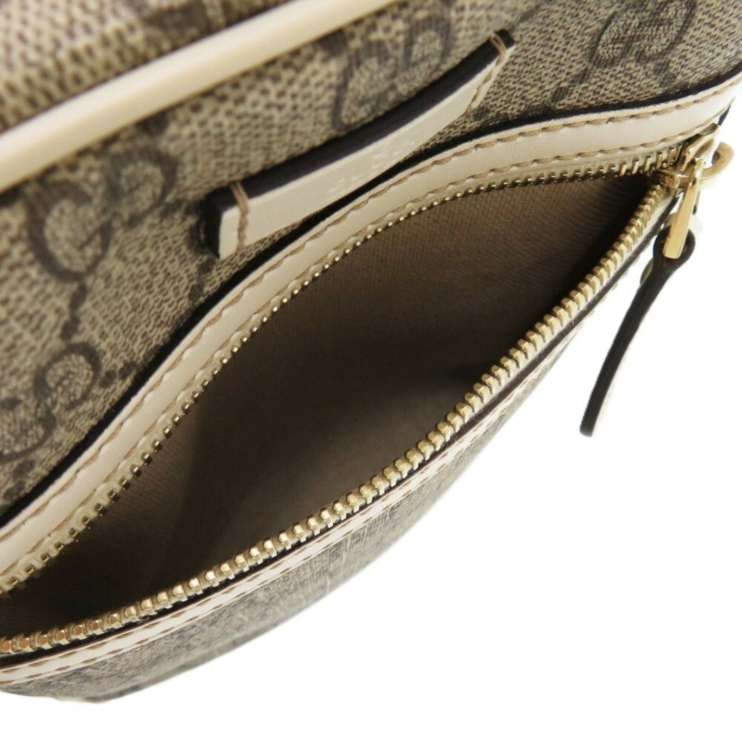 Gucci Brown Ivory Gg Supreme Pvc Shoulder Bag ( )