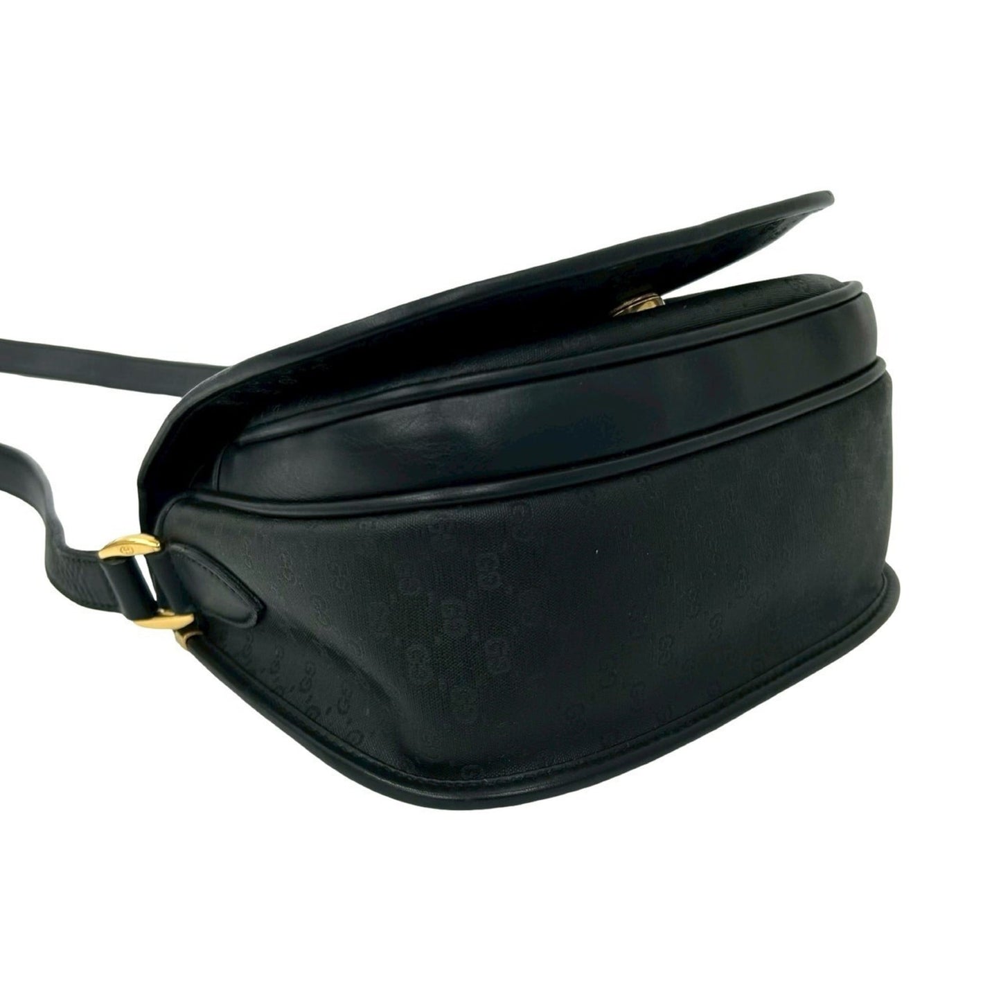 Gucci Black Leather Pvc Pochette Shoulder Bag ( )