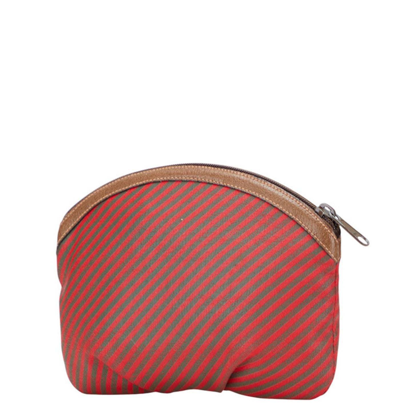 Gucci Brown Red Color Pvc Leather Pouch ( )