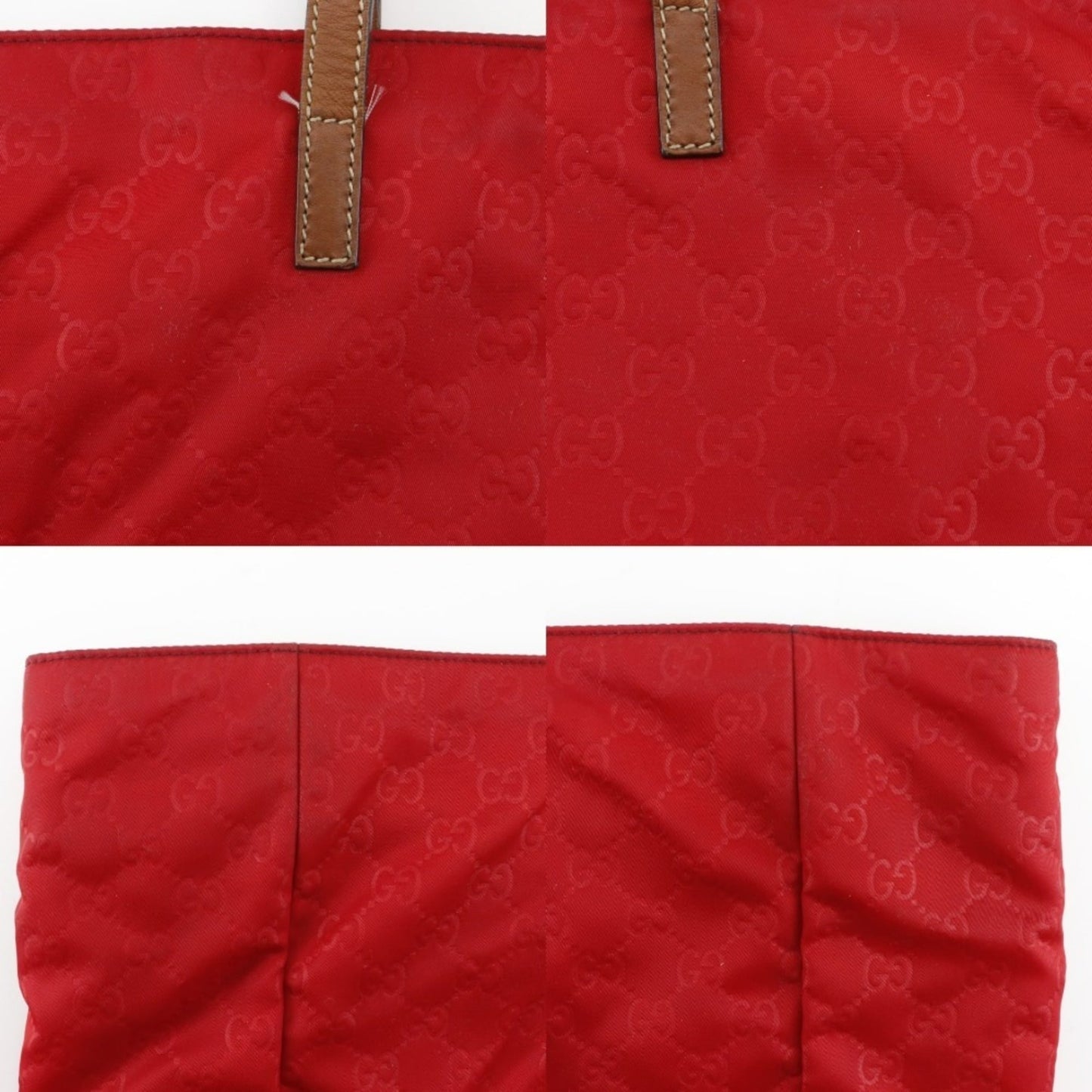 Gucci Red Color Nylon Boston Bag Handbag ( )