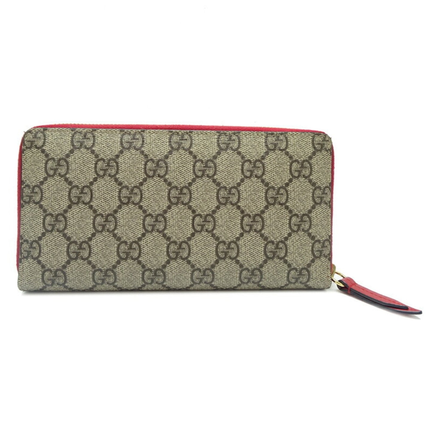 Gucci Beige Green Khaki Red Color Gg Supreme Long Bill Wallet (Bi-Fold) ( )