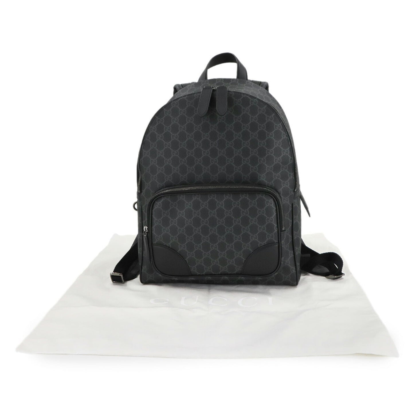 Gucci Black Fabric Leather Backpack ( )